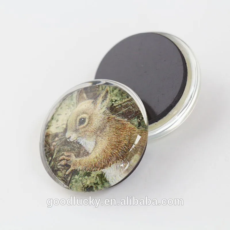 Round shaped crystal glass fridge magnet souvenir