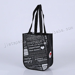 All kinds of fashion cheap black pp non woven shopping bag with handle