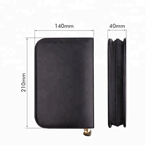 Custom Print Create Your Own Brand Travel Black Leather Cosmetic Case Make Up Brush Pouch PU Makeup Bag Private Label