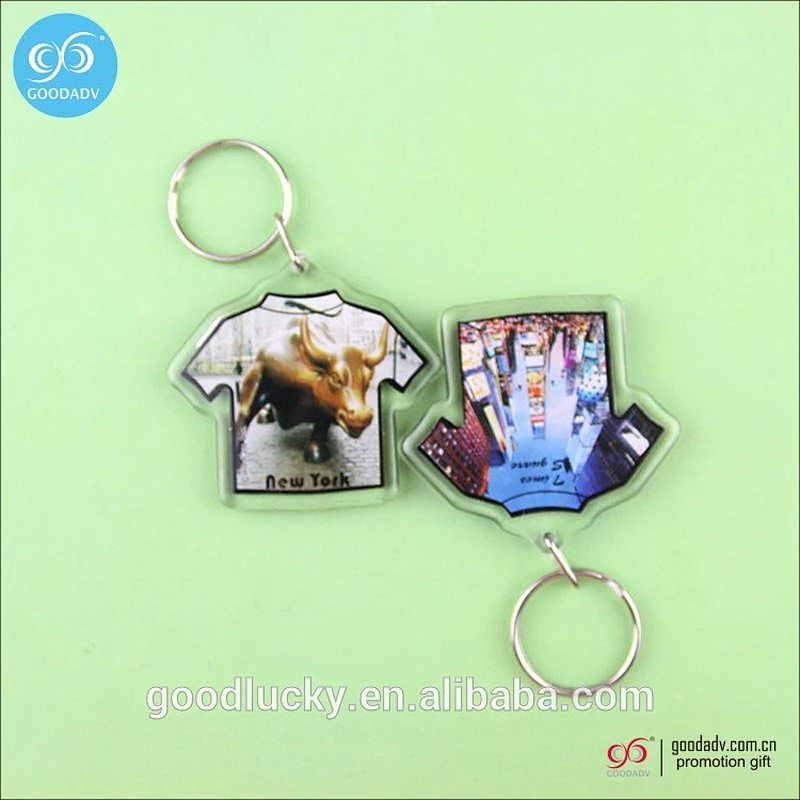 T-shirt plastic acrylic custom keychain rings