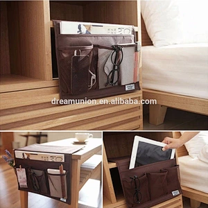 Home Bedside Pocket Bed Organizer Hanging Bag Phone Holder Book Magazine Storage