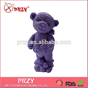 S1488 PRZY Handmade Teddy LOVE silicone soap mold