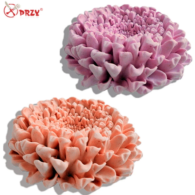 New 3D Chrysanthemum fondant cake decoration molds handmade soap molds aroma stone moulds