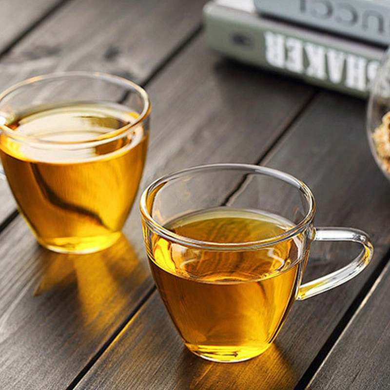 Double Wall Glass Coffee Tea Beer Glass Cup Handmade Glass Tea Cup with Handle