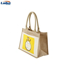 ECO-friendly Custom-Made  Jute Carrier Shopping Bag organic cotton tote jute bags