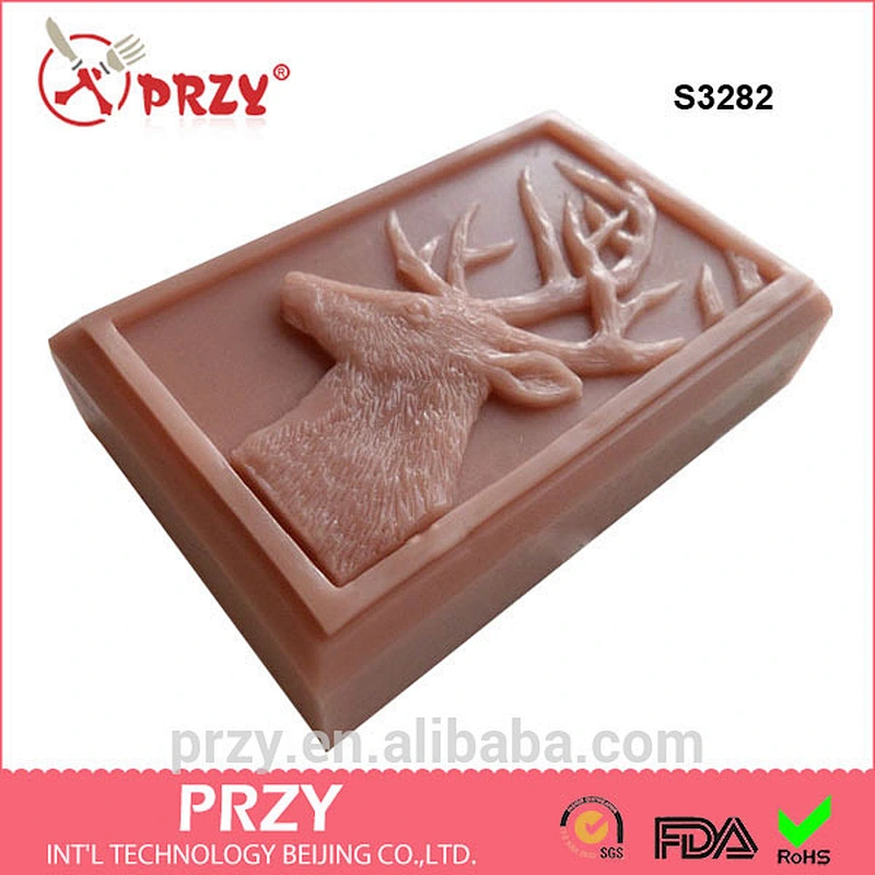 S3282 Whitetail Deer Big Buck Handcrafted Novelty Soap mold Christmas deer silicone mold