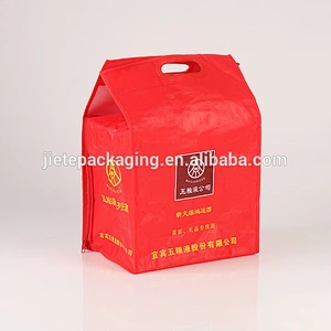 custom order promotional red pp non woven wine bag
