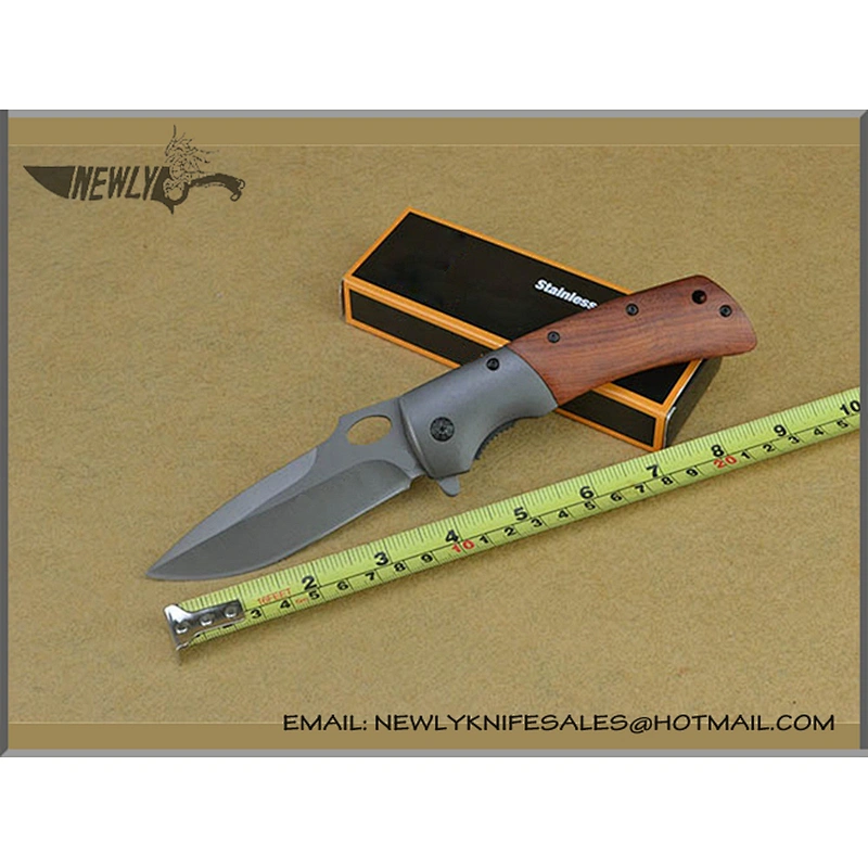Tactical Utility Knife Wood Handle Pocket Knife