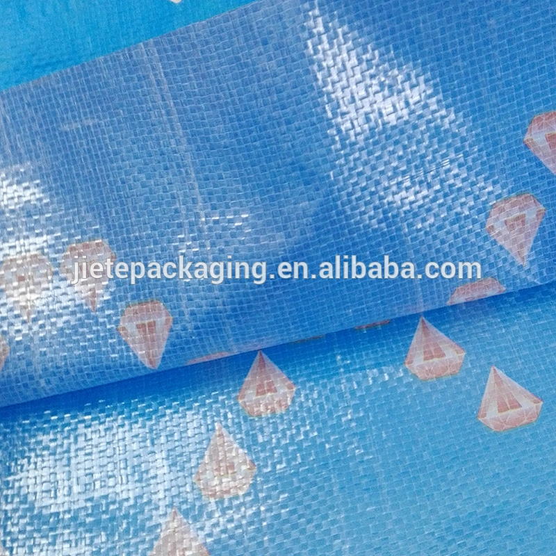 Design blue bopp laminated pp woven rice packing bag 25kg size 45*75cm