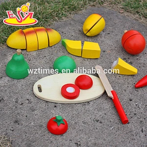 Wholesale role play wooden cutting food toy funny wooden cutting food toy for kids W10B106