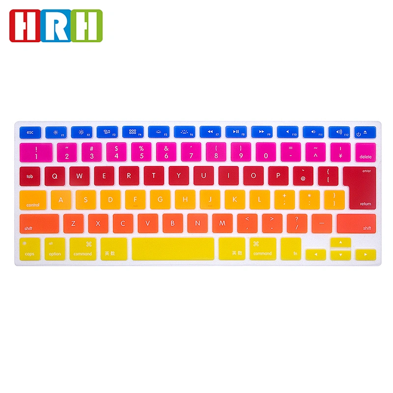 Rainbow custom silicone keyboard cover Keyboard Protective Film laptop skin For macbook Pro 13 English Keyboard Skin