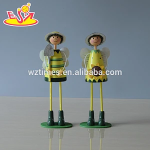 2018 New design wooden decoration doll mini wooden decoration doll lovely wooden decoration doll W02A141