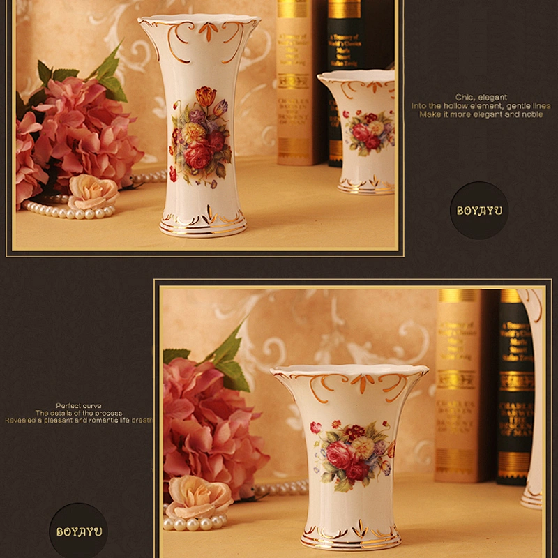 European style ceramic luxury home decoration crafts ornaments vase Flowers