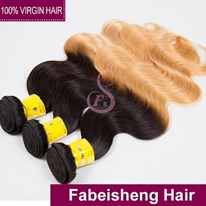 Alibaba express two tone mixed color remy brazilian human hair weave extensions 1b 27 color....