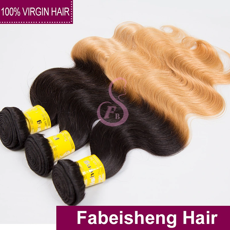 Alibaba express two tone mixed color remy brazilian human hair weave extensions 1b 27 color....