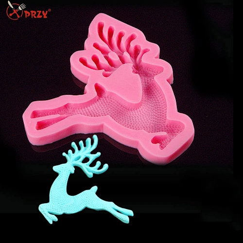 F1901 PRZY fondant christmas deer silicone mold for cake
