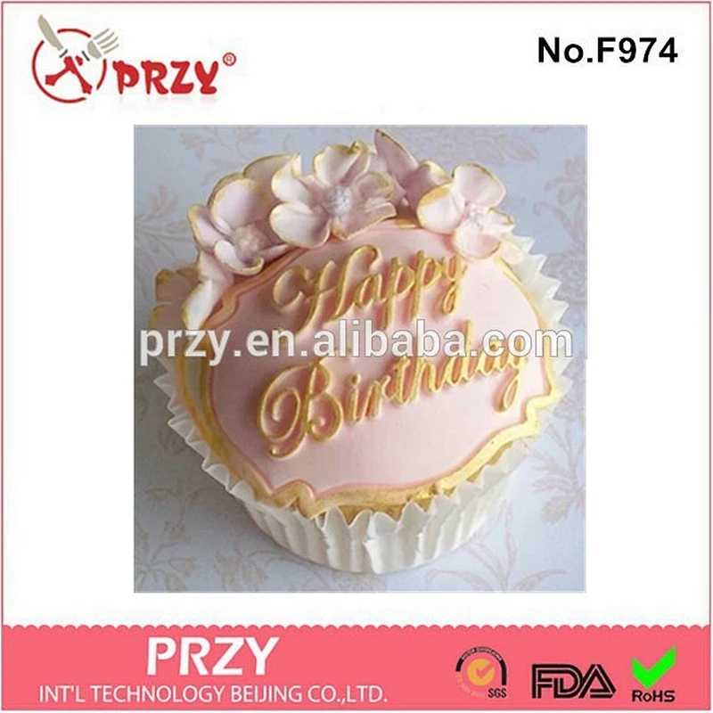 happy birthday cake decorating silicone fondant mold