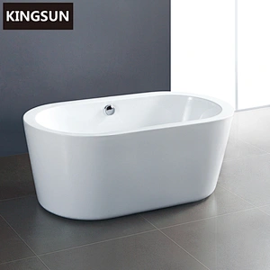 K-8899 Sanitary Guangzhou White Clear Acrylic Oval Soaking Tube With Drainer