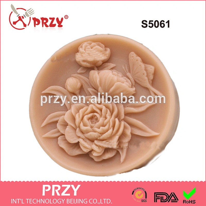S5061rose flower silicone molds 2D flower mold for soap handmade silicone molds