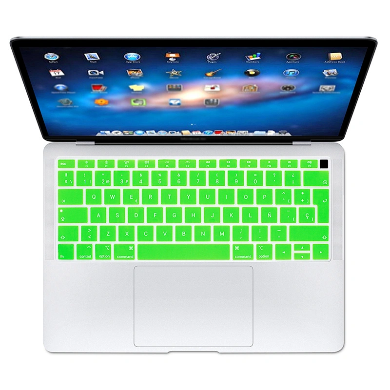 Spanish Language European Layout Keyboard Skin custom silicone keyboard cover for macbook ari 13 2018 A1932