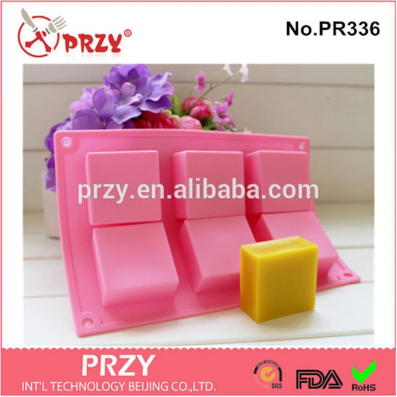 PRZY PR336 DIY square silicone molds for soap