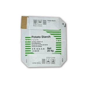 10kg 25kg kraft paper bag for flour, potato starch packing with valve port