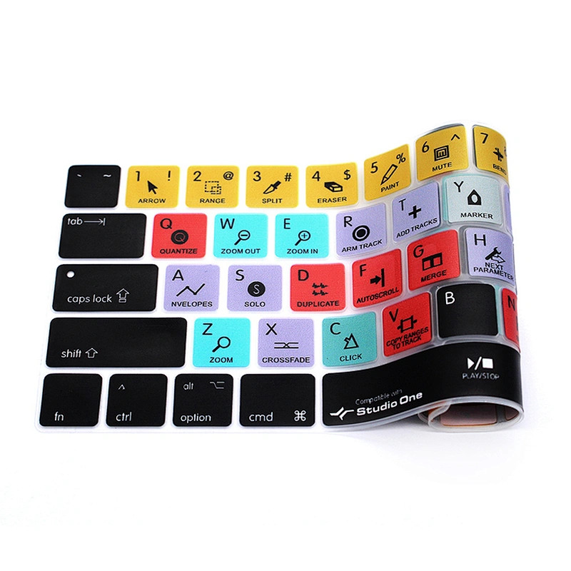 Waterproof custom silicone keyboard protector Studio One Shortcuts Keyboard cover 13inch for macbook pro covers Pro touch bar