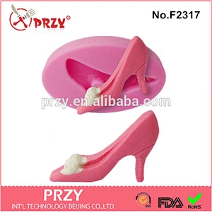 2015 f2317 100% food grade fondant high heel shoes silicone mold