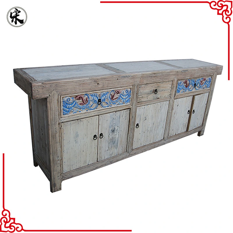 Beijing factory wholesale reproduction natural wood color carved chinese antique furniture
