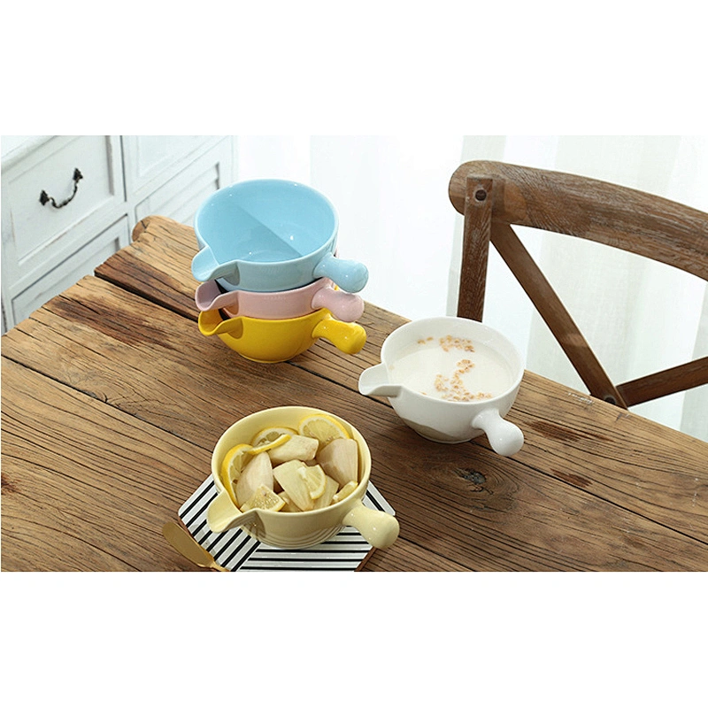Lovely Korean style glazed bowls vegetable salad bowls with household handles
