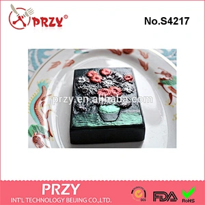 S4217 PRZY Dark Sunflowers Soap Mold Bar in Metallic Colors Silicone Handmade Soap Mold