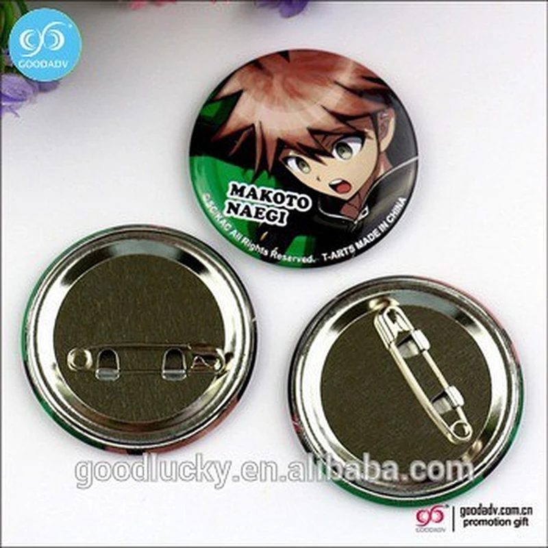 tinplate badge button plastic badge button pin