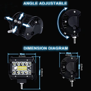 Offroad Triple Row 4inch 60w Led Work Light Bar