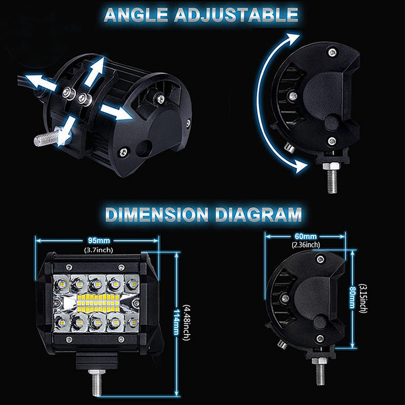 Offroad Triple Row 4inch 60w Led Work Light Bar