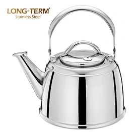 L3144 Black Bakelite Handle Turkish Whistling Stainless Steel Tea Whistle Kettle With Steamer