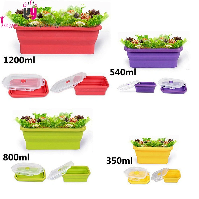 New Arrival Food Container Folding Silicone Lunch Box With Lid