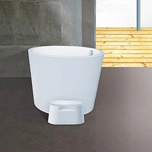 Foshan factory acrylic round white bathtub one person modern bathtub