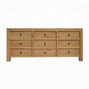 wholesale rustic reclaimed wood drawer storage buffet furniture