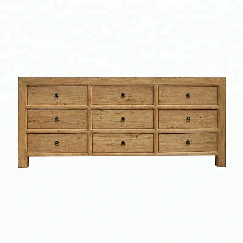 wholesale rustic reclaimed wood drawer storage buffet furniture