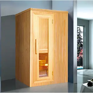 Hot selling one person red cedar dry sauna room  infared wooden sauna room
