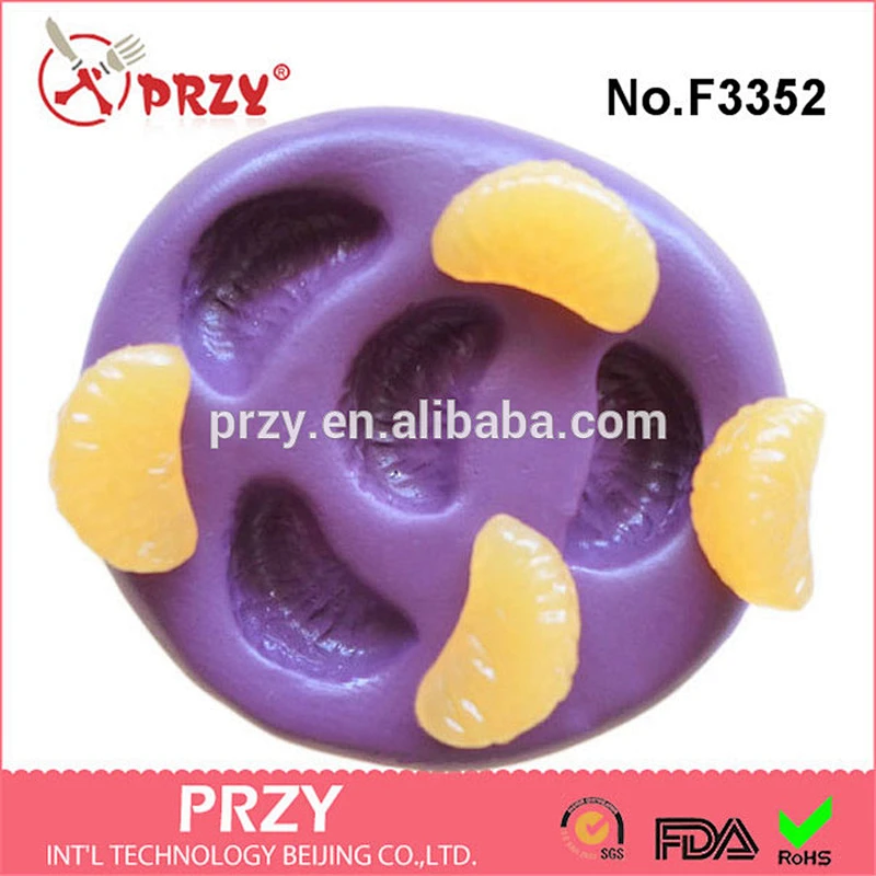 F3352 Tiny Orange Tangerine Slice Flexible Silicone Mold food grade silicone cake mold silicone molds for wholesale