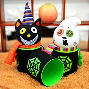 High Quality Decor Gift Candy Box Shopping Malls Cafes Kindergartens Halloween Cartoon Candy Cans Creative Holiday Decorations