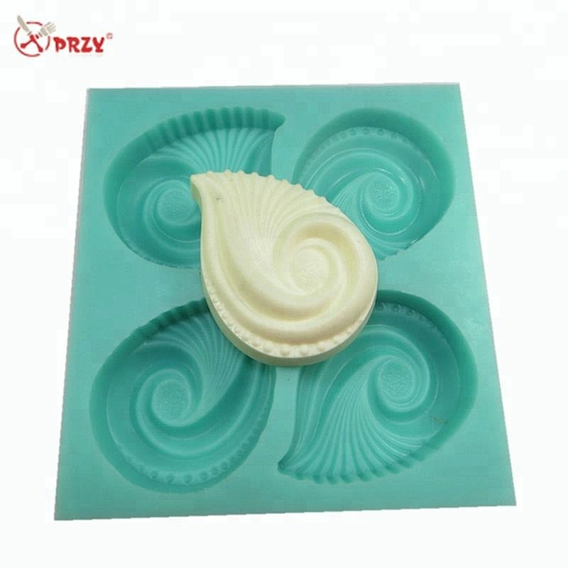 Conch shape Cake mold 4holes Soap silicone molds handmade conch Ice mould