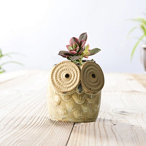 Cement mini  Owl flower pot Mold silica Concrete personality Vase pot molds for ceramics office decorations