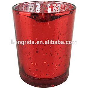 metallic red glass votive candle holder for home deco and weddings