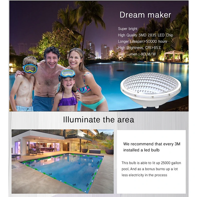 2018 New UV IP68 Underwater RGB DIY Aquarium Lighting LED 300w Par56 RGB LED Pool Replacement