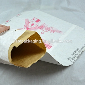 kraft paper bag for flour, potato starch packing with valve port