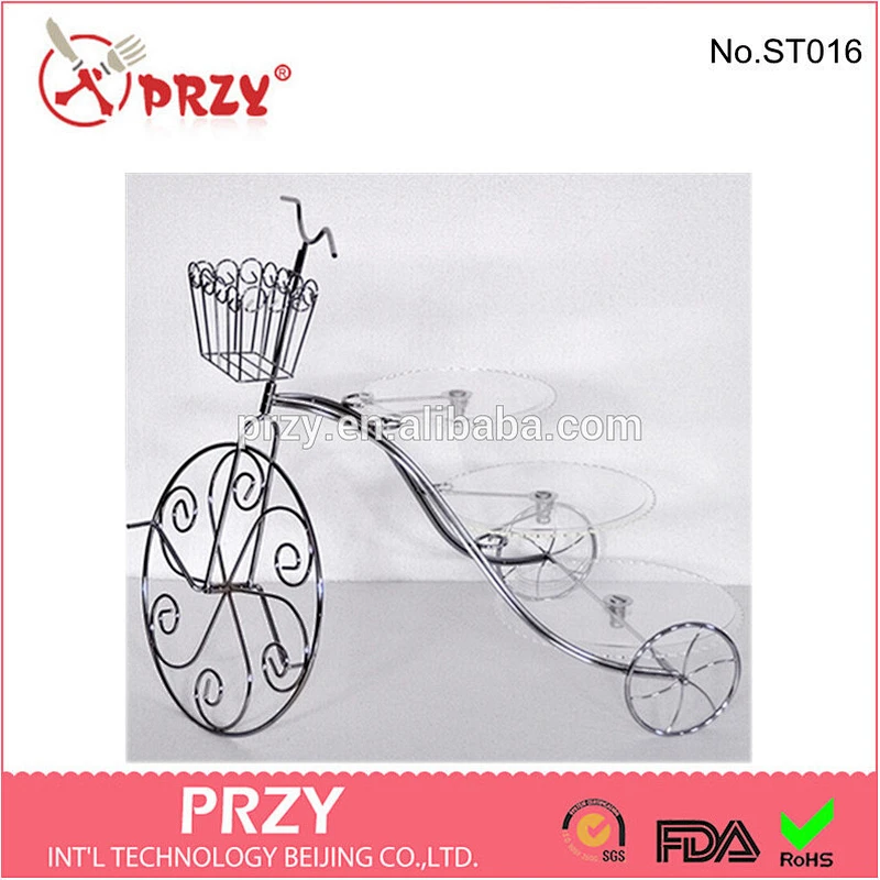 bike shape sliver plated wedding cake stand