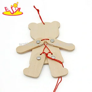 New design toddlers educational wooden puppet on a string W01A311