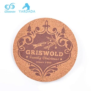 Wholesale guangzhou OEM wooden drink coasters cork coaster tea cup with logo